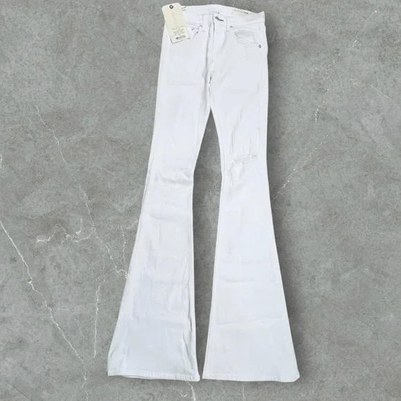 NWT Rag & Bone High Rise Bell Ripped Jeans